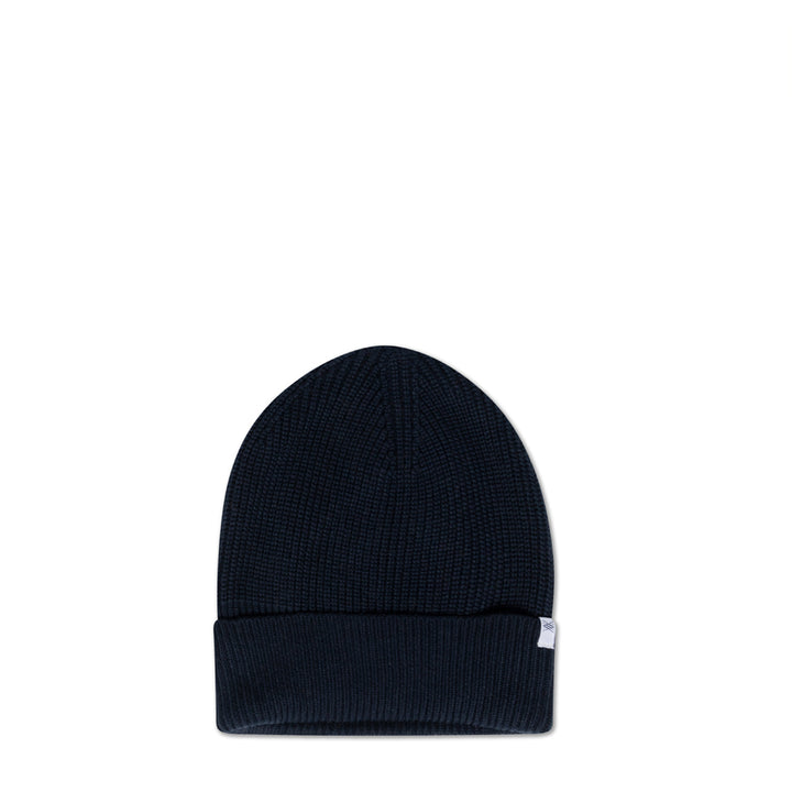 Donkerblauwe gebreide muts