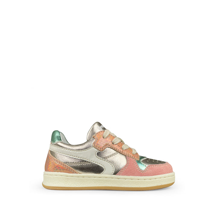 Sneaker roze met blauw
