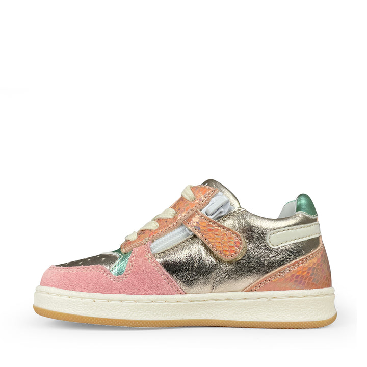 Sneaker roze met blauw