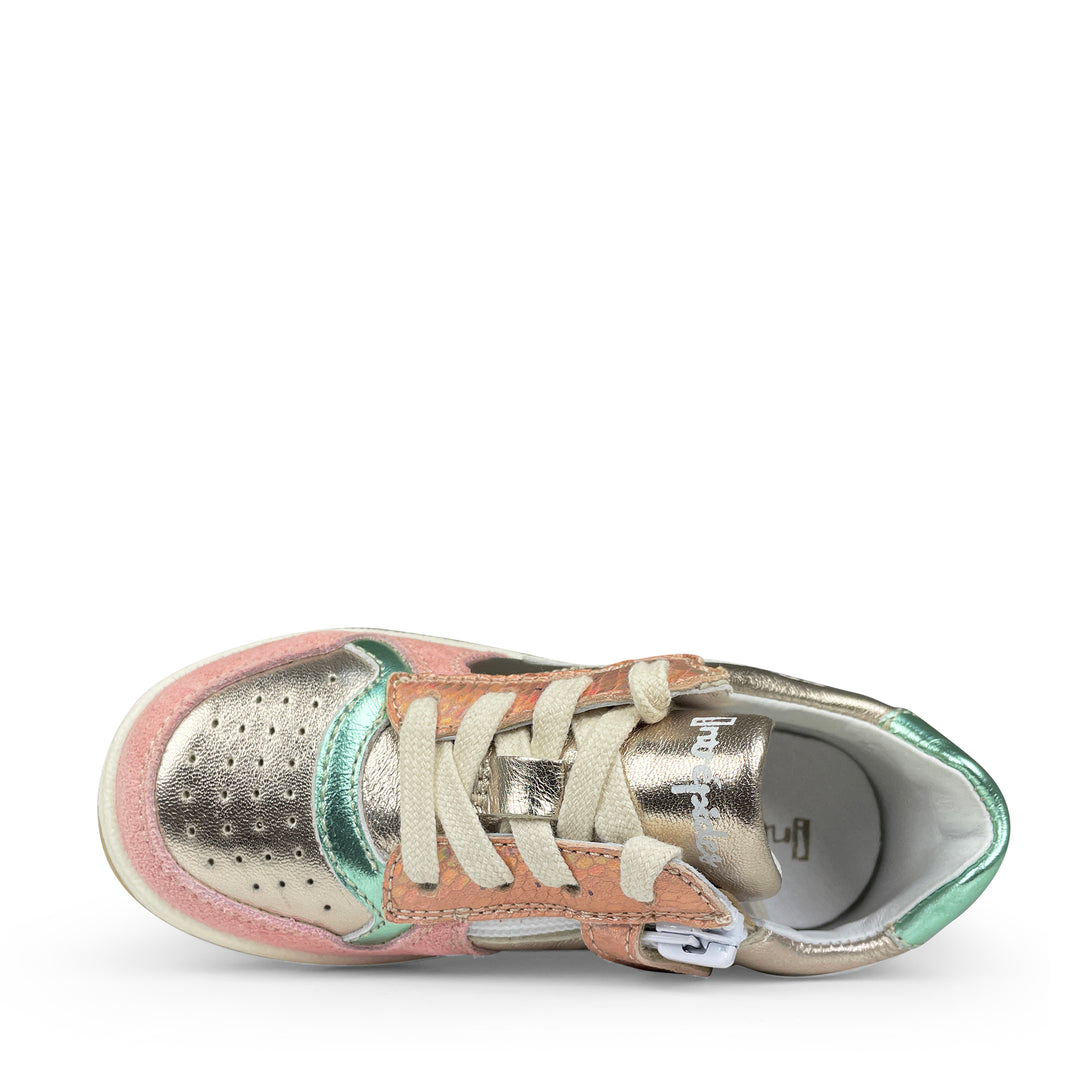 Sneaker roze met blauw