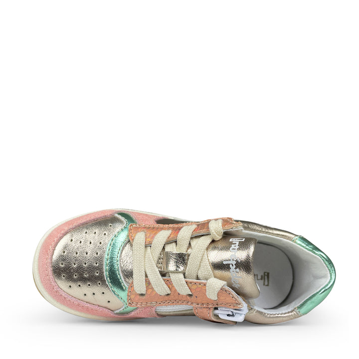 Sneaker roze met blauw