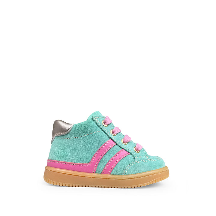 Sneaker groen en fuschia