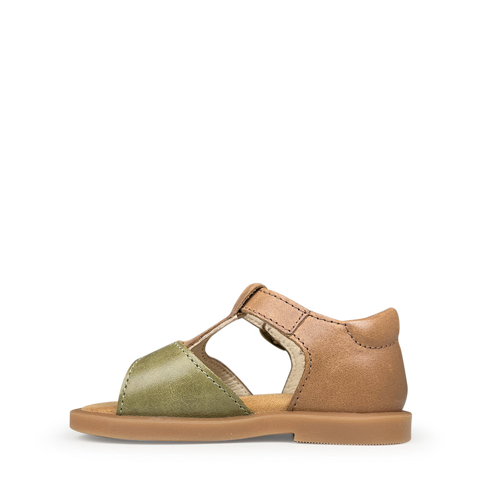 Sandaal bruin en groen