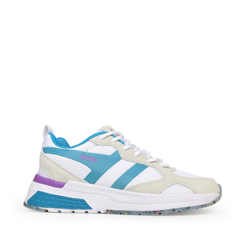 Gola sneaker wit blauw paars unisex sneaker zijaanzicht