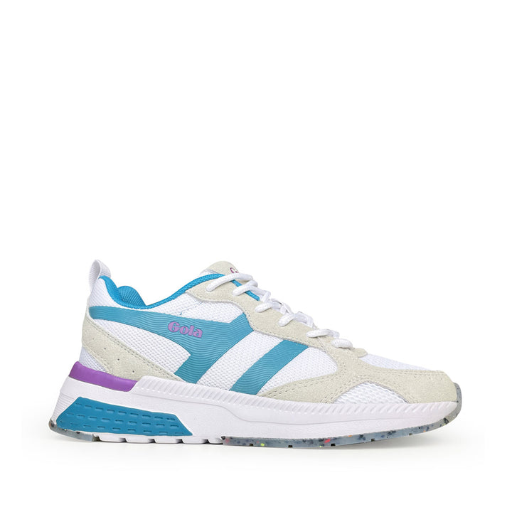 Gola sneaker wit blauw paars unisex sneaker zijaanzicht