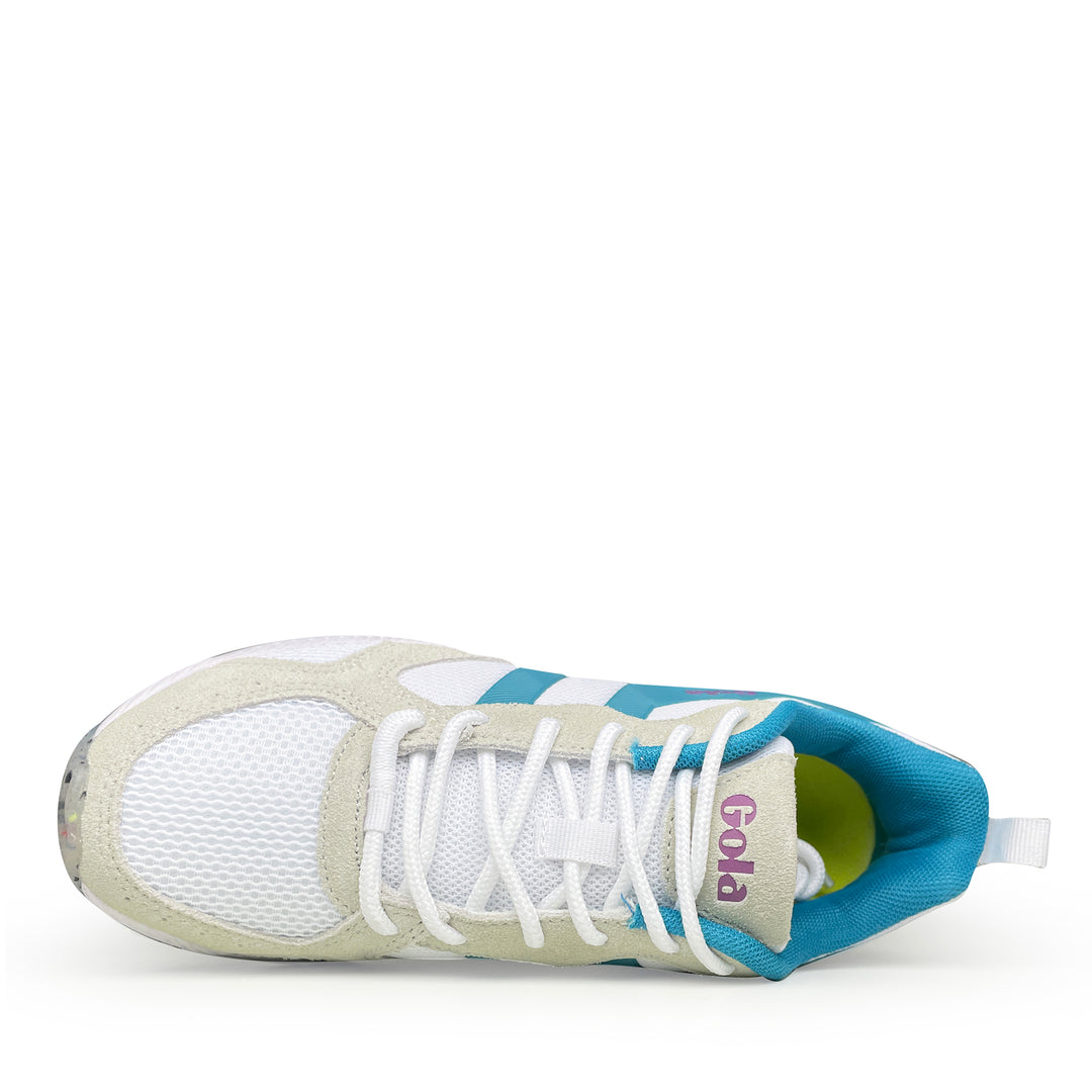 Gola sneaker wit blauw bovenaanzicht unisex sportschoen met veters