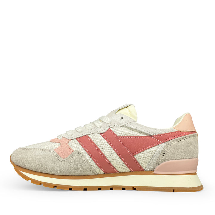 Gola Colorado sneaker in beige en roze met retrostijl voor dames en tieners rechterzijde
