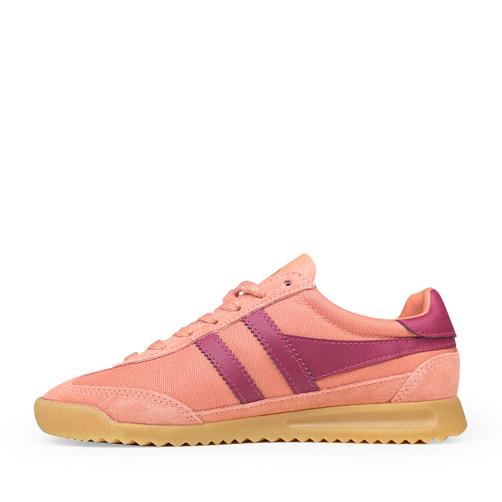 Kindersneaker in terracotta van Gola met retrolook – zijaanzicht rechts