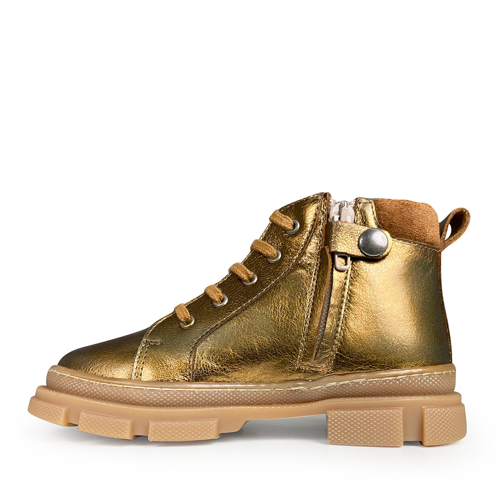 gouden veterboots kinderschoenen
