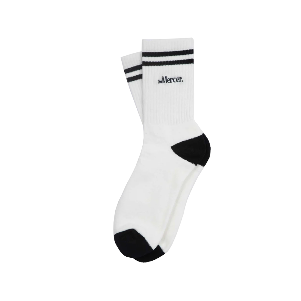 The Mercer Socks Stripe wit/blauw