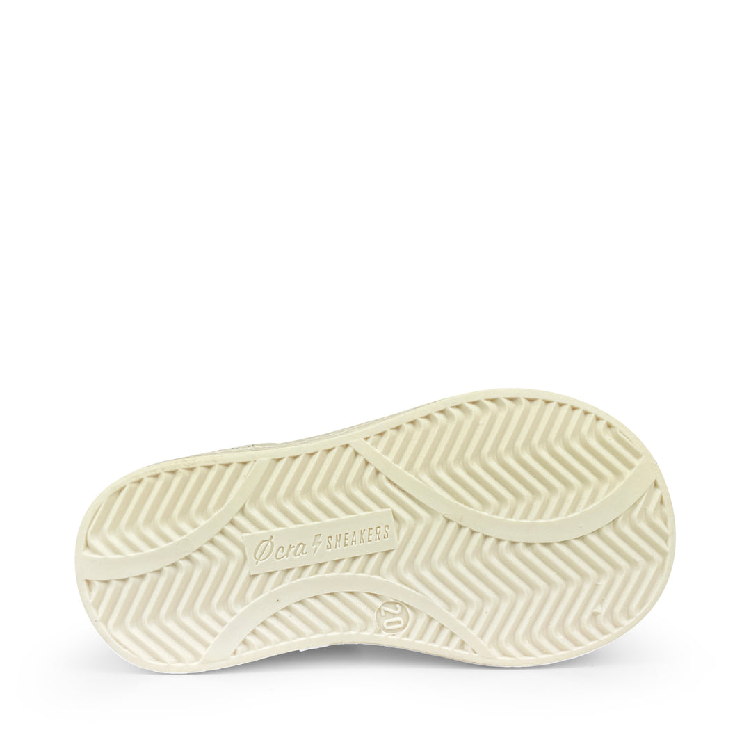 Sneaker beige met blauwe accenten