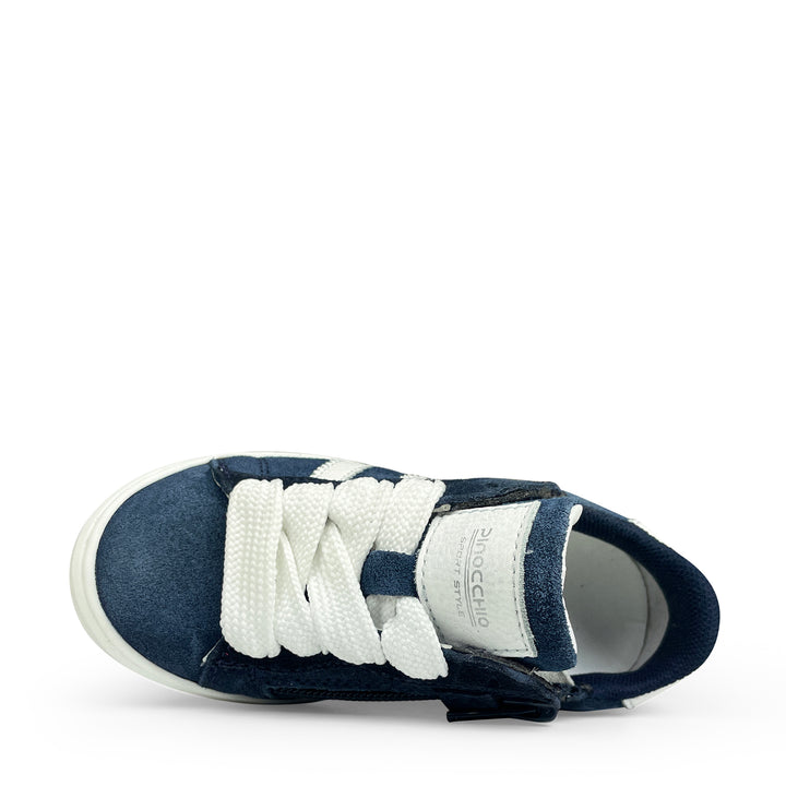 Sneaker blauw met wit