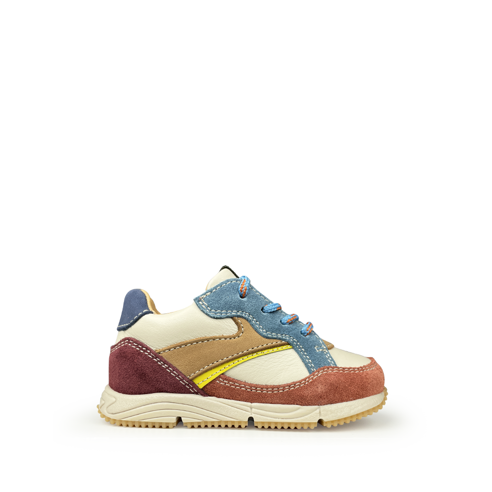Runner rood, bruin, blauw, geel en paars