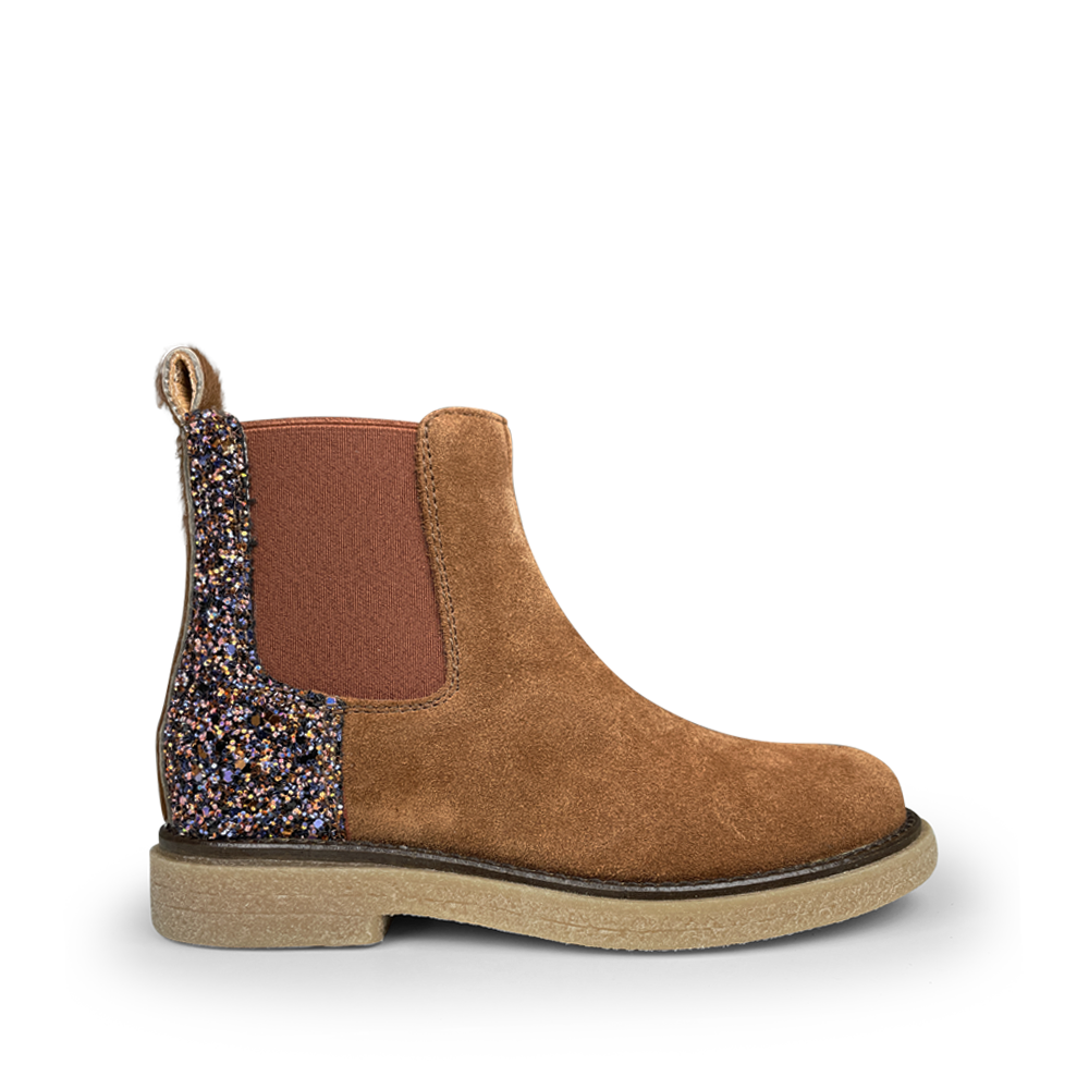 Cognac laars met glitter