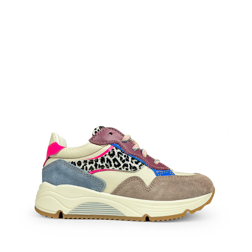 Runner paars, blauw en luipaard