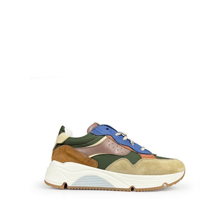 Ocra runner in bruin en groen