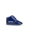 Glanzende prestapper in donkerblauw
