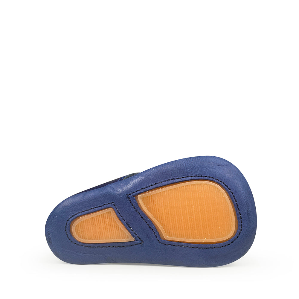 Glanzende prestapper in donkerblauw