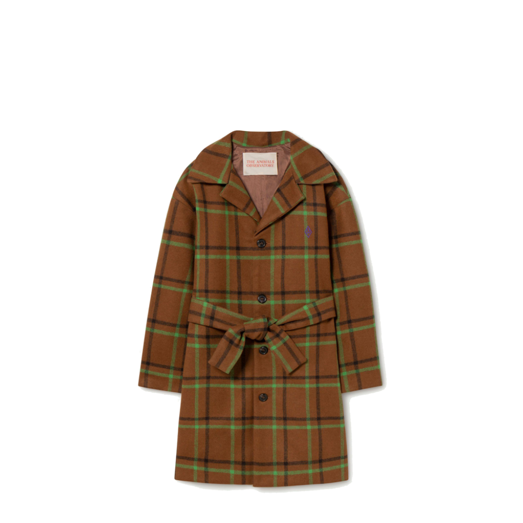 The Animals Observatory - Camel coat with green carreaux TAO