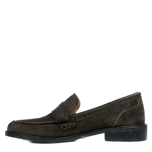 Bisgaard loafers Donkerbruine loafer in sude