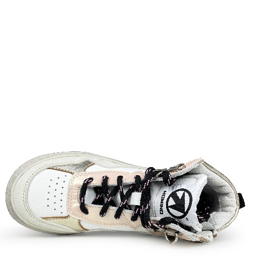 Momino trainer White sneaker with pink and black accent