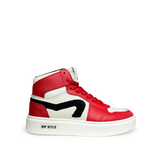 HIP trainer High sturdy white sneaker with red