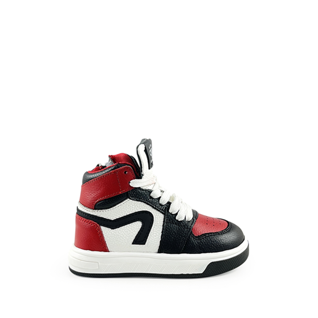 Pinocchio - High sturdy white sneaker with red and black