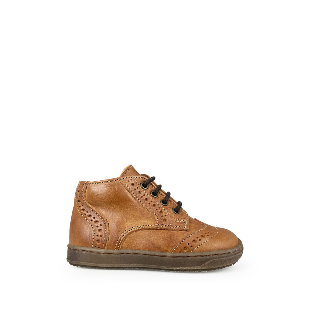 Two Con Me by Pepe - Classic first walker in nuanced cognac brown