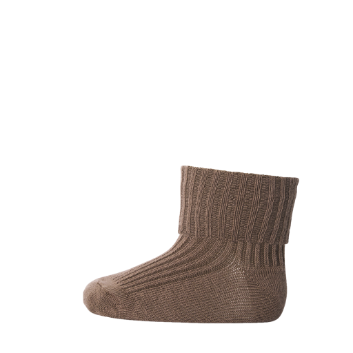 mp Denmark short socks Fine wool rib socks Ivy Brown Sienna