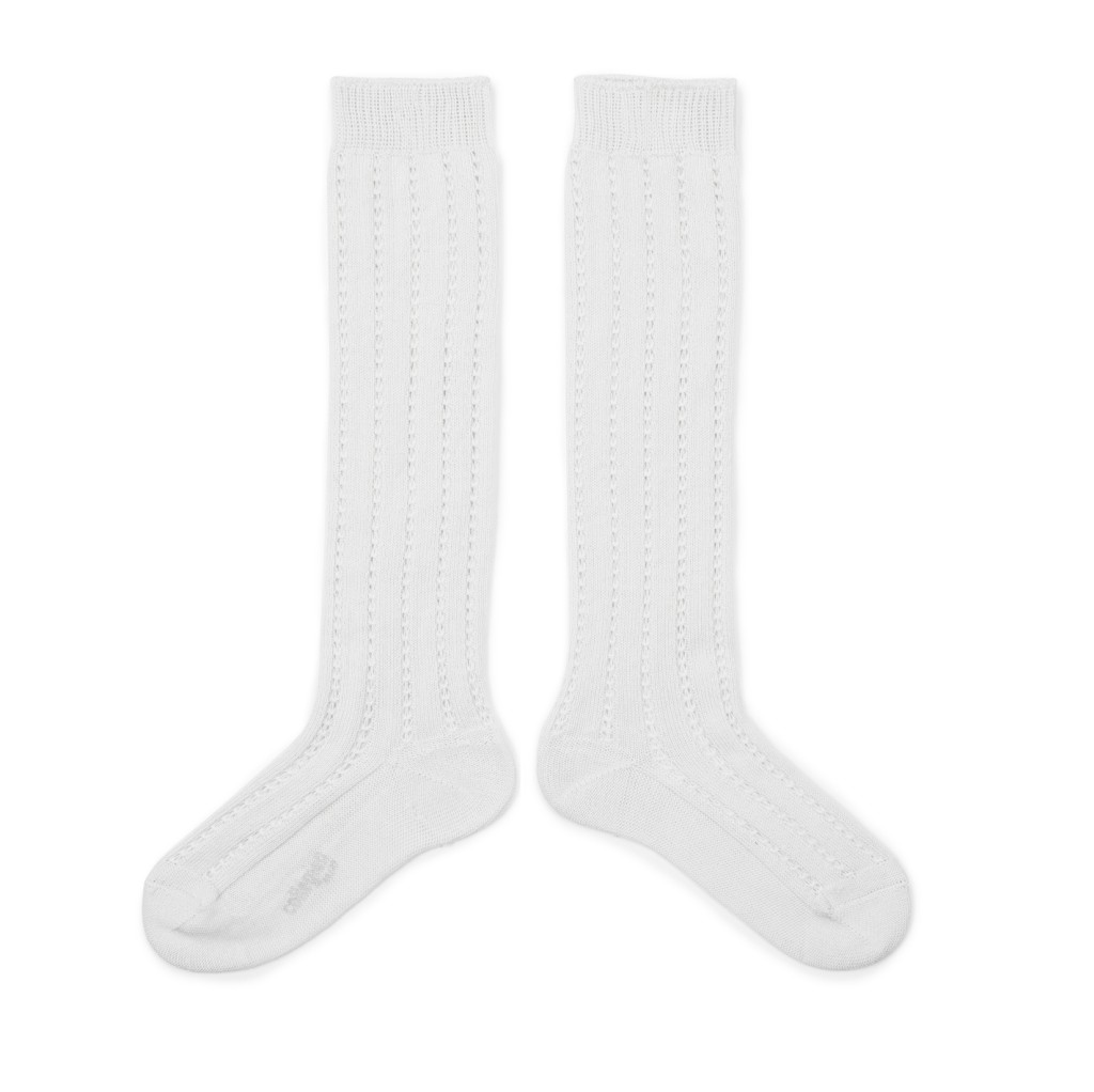Collegien knee socks Knee socks with pattern wit - blanc neige