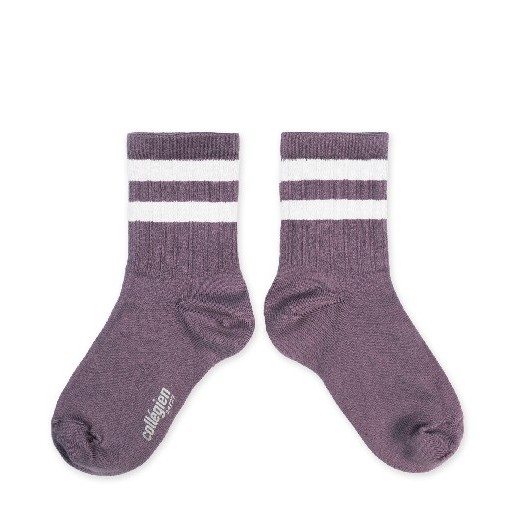 Kids shoe online Collegien short socks Sport socks with stripes - glycine de japon