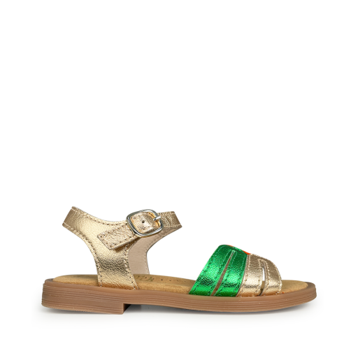 Kids shoe online Beberlis sandals Sandal gold, orange and green