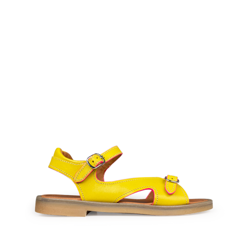 Kinderschoen online Romagnoli  sandalen Gele sandaal met fluo rand
