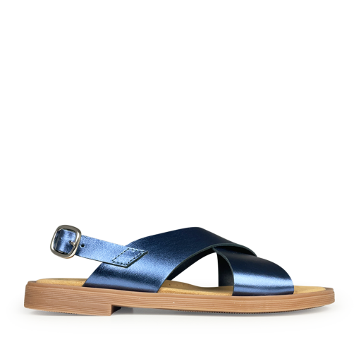 Kinderschoen online Beberlis sandalen Sandaal blauw zacht metallic