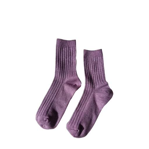 Kinderschoen online Le Bon Shoppe korte kousen Her socks - Lila glitter