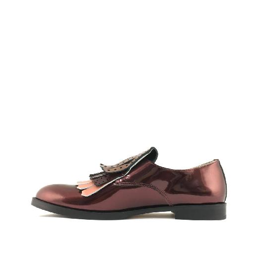 Gallucci loafers Loafer in metallic bordeaux and fringes