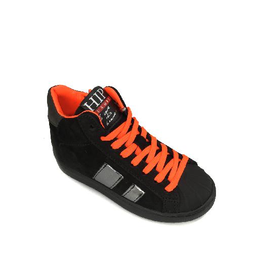 HIP trainer High black sneaker with fluo orange laces