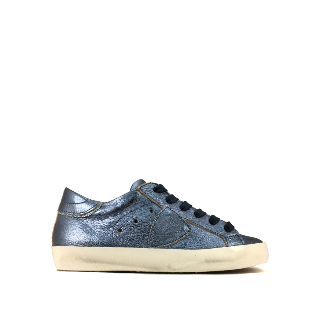 Philippe Model - Lage metallic hemelsblauwe sneaker