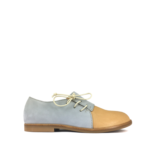 Kids shoe online Ocra by Pops Derby's Derby in taupe and soft blue