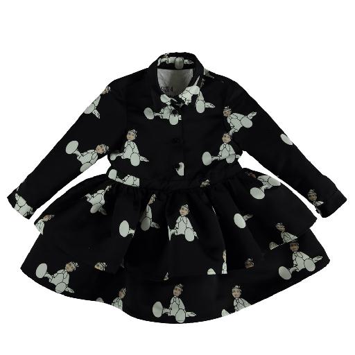 Kinderschoen online Caroline Bosmans jurken Prachtige zwarte jurk met pinocchioprint