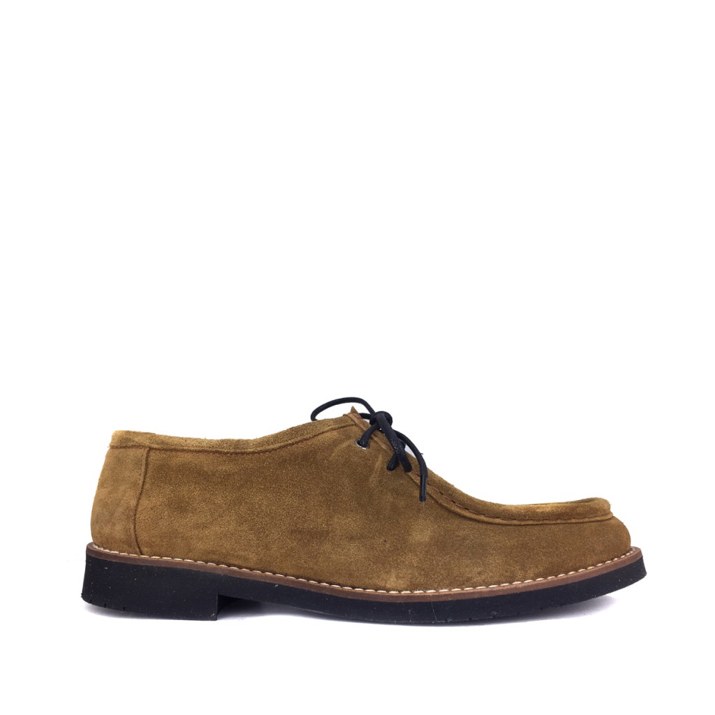 Eli - Brown suede derby with print