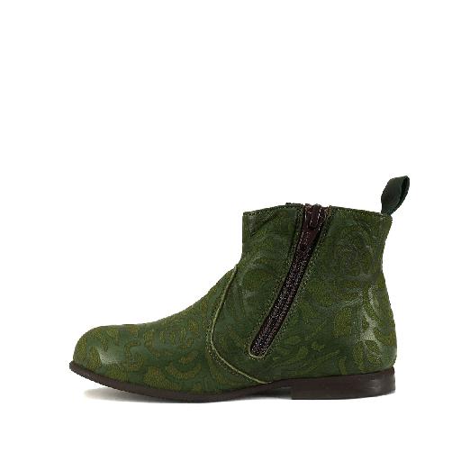 Pp short boots Short green boot with floral print