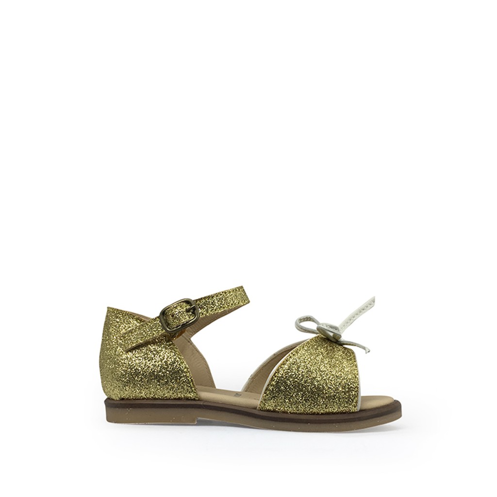 JFF - Glitter golden sandal with closed heel