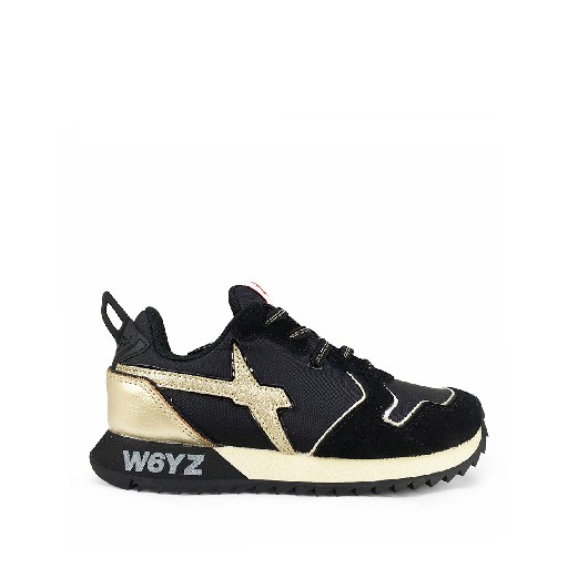 W6YZ sneaker Runner in zwart en gouden glitter