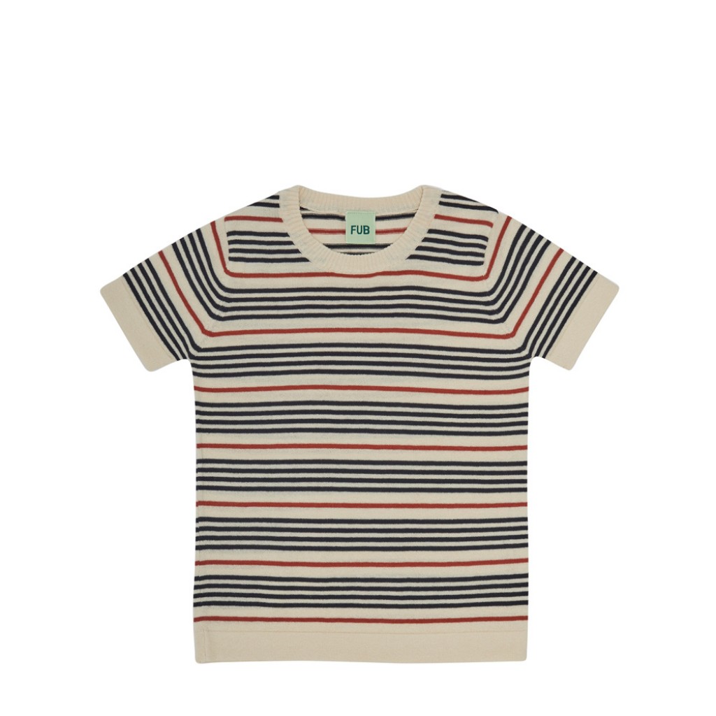 FUB - Ecru/dark navy striped T-shirt