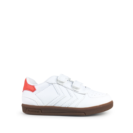 Kids shoe online Hummel trainer White velcro sneaker with v-stripes