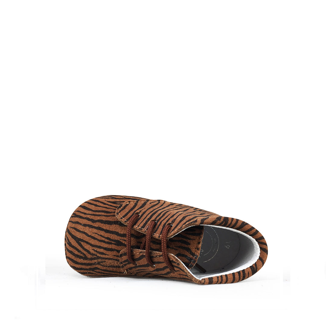 Pre-walking shoe in zebra brown