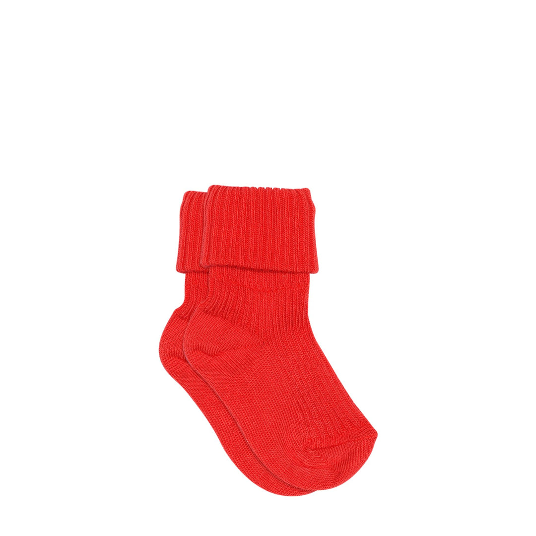 Cotton rib socks tomato