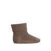 Cotton rib baby socks - Brown Sienna