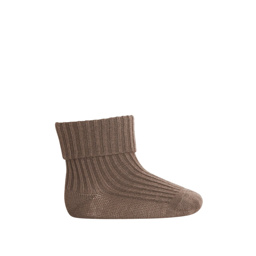 Cotton rib baby socks - Brown Sienna – mp Denmark